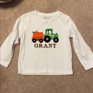 Personalized Grant pumpkin tractor shirt